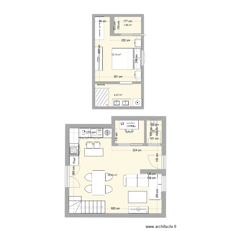 lorient 2. Plan de 6 pièces et 50 m2