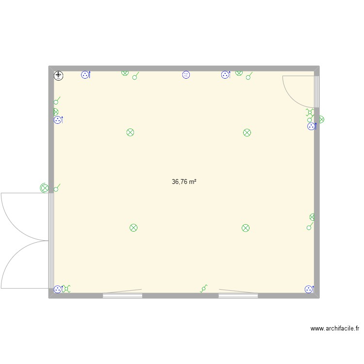 electricité garage. Plan de 1 pièce et 37 m2