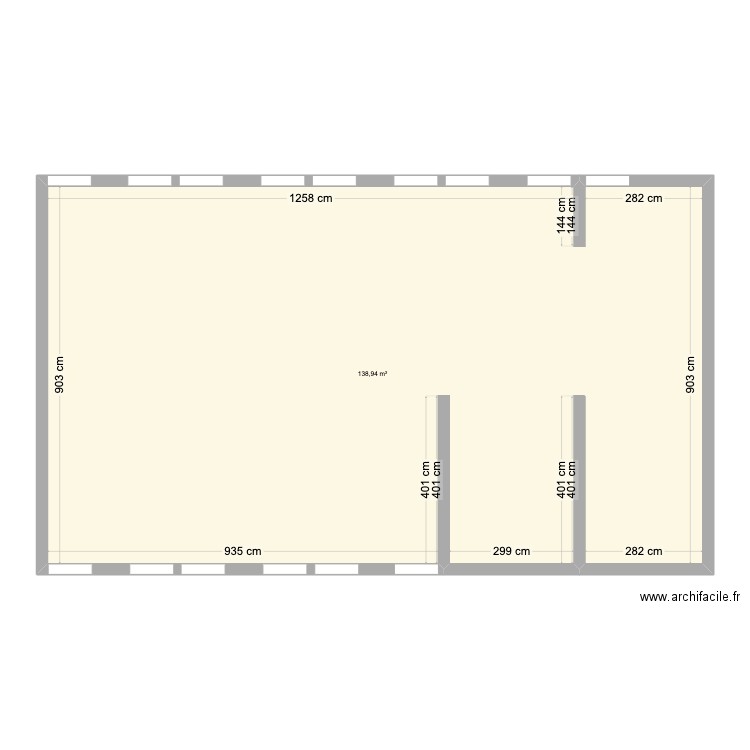 Rdc valmy. Plan de 1 pièce et 139 m2