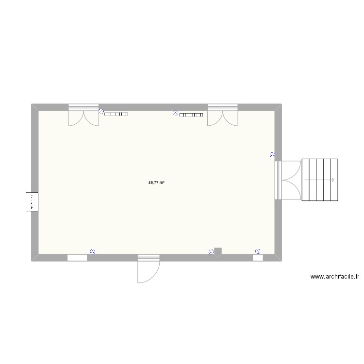 Micro folie. Plan de 1 pièce et 50 m2