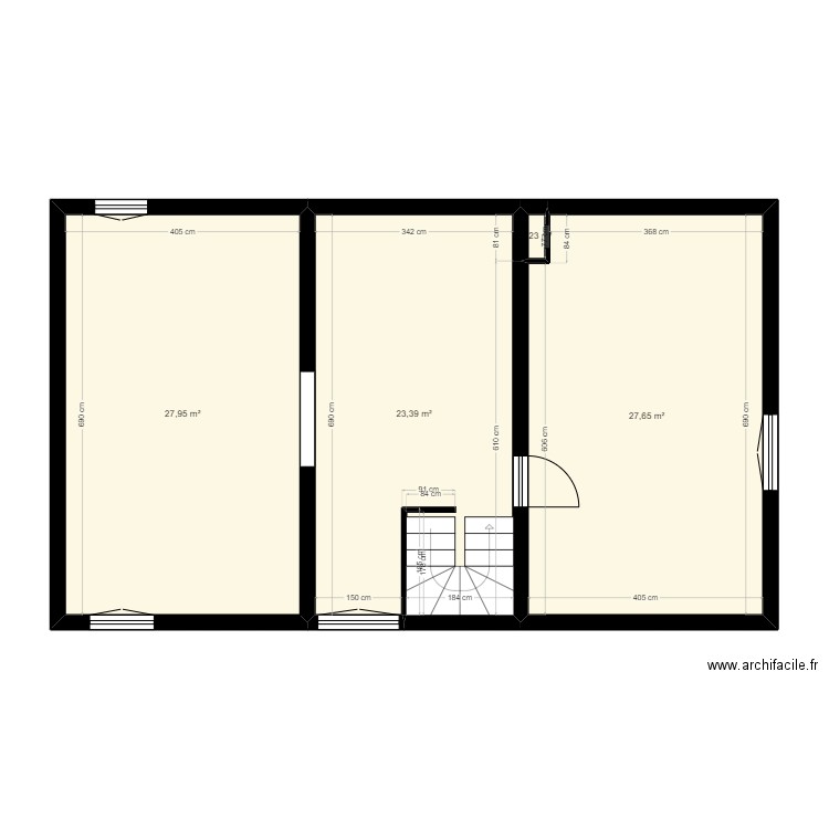 PIERRE CURIE - Combles. Plan de 4 pièces et 79 m2