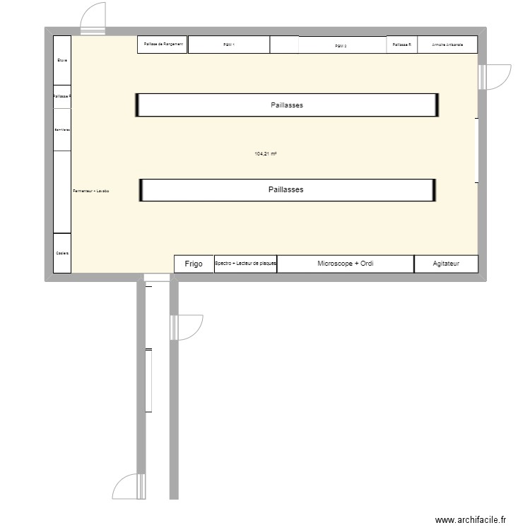 Plan Pasteur 1. Plan de 1 pièce et 104 m2