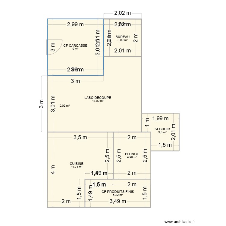 PLAN LABO. Plan de 8 pièces et 55 m2