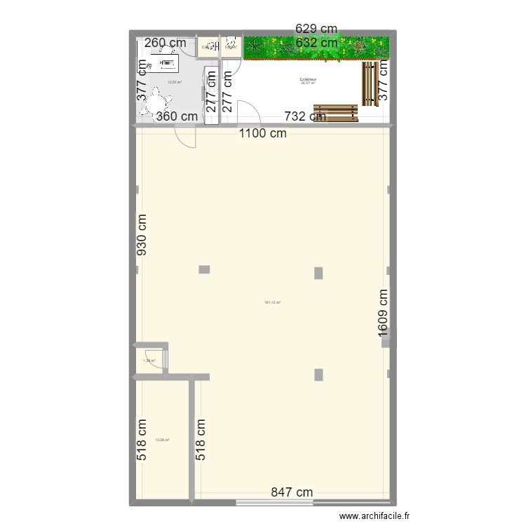 ATELIER HANDIES. Plan de 7 pièces et 215 m2