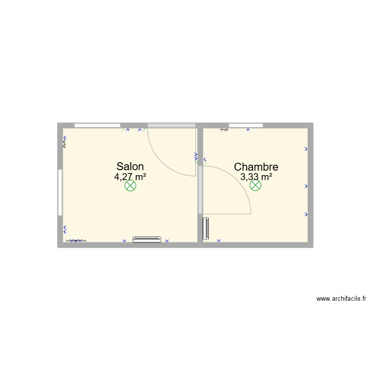 SHEMA ARCHITECTURAL. Plan de 2 pièces et 8 m2