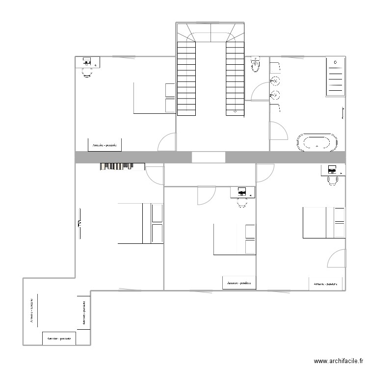 villalksqjngù. Plan de 6 pièces et 210 m2