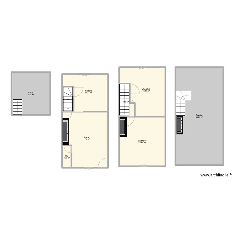 plan maison rouge . Plan de 9 pièces et 110 m2