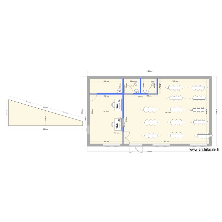 Mairie de Puttigny plan. Plan de 3 pièces et 101 m2