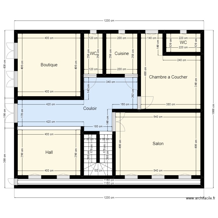 Plan de Terrain 12m x 10m Client 41 26 52 75. Plan de 10 pièces et 100 m2