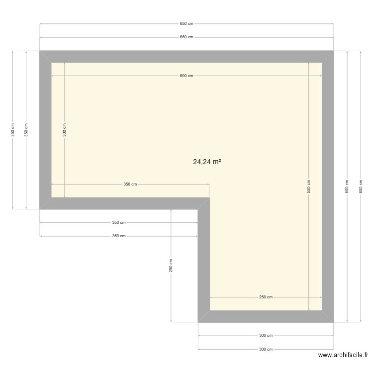 blinker. Plan de 1 pièce et 24 m2