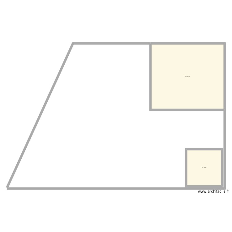 co inter. Plan de 2 pièces et 113 m2