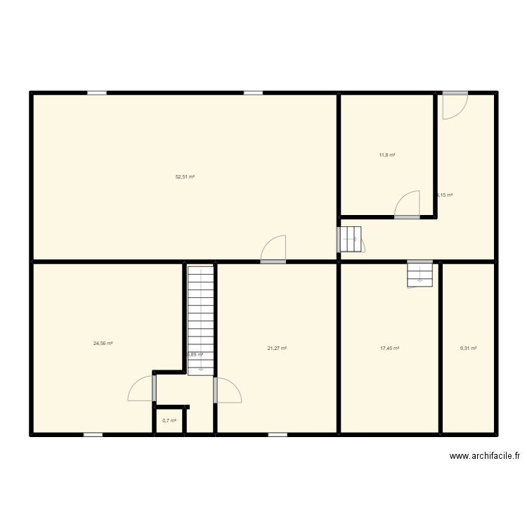 Maison. Plan de 9 pièces et 158 m2