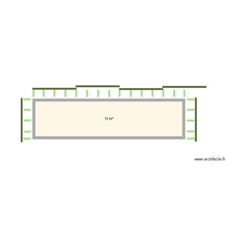 Bardage. Plan de 1 pièce et 11 m2