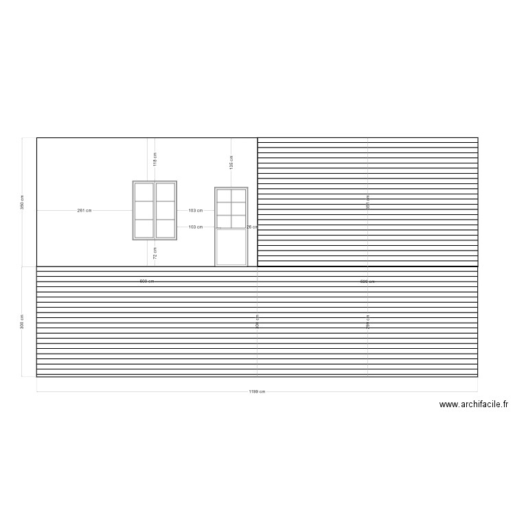 plan façade SUD. Plan de 0 pièce et 0 m2