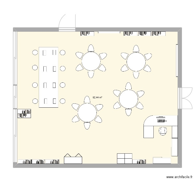 CDI test ordi. Plan de 1 pièce et 92 m2