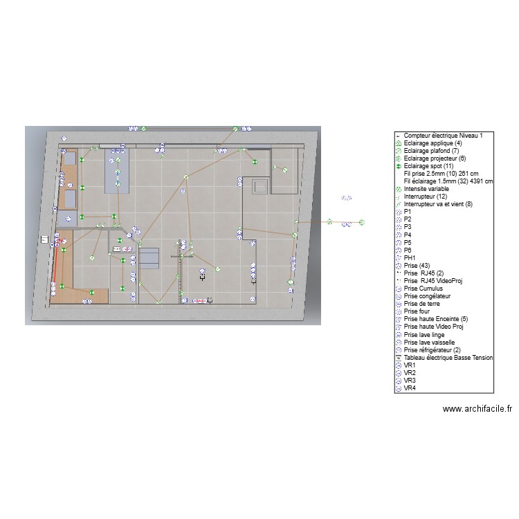 Caborne - Electricite. Plan de 0 pièce et 0 m2