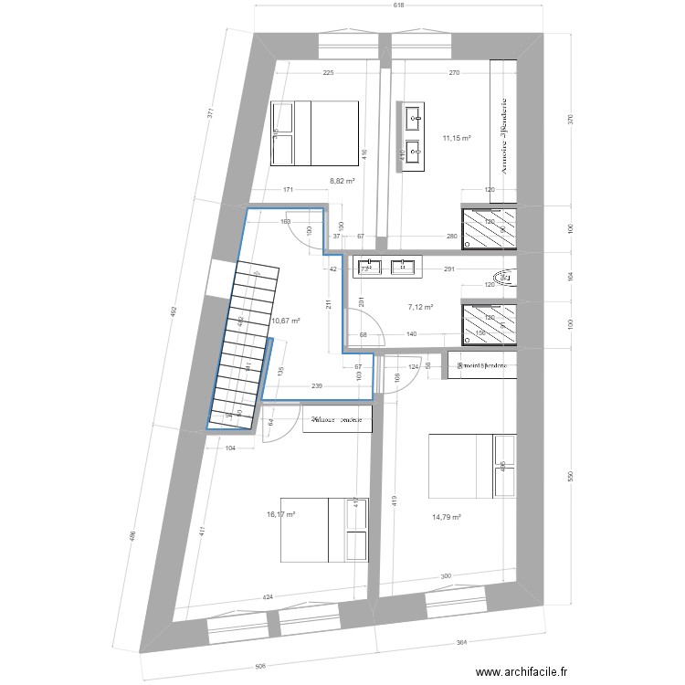 ARI N11. Plan de 11 pièces et 138 m2