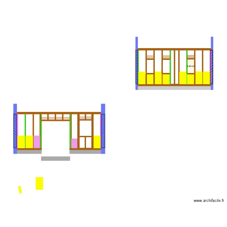 Mur avant. Plan de 1 pièce et 0 m2