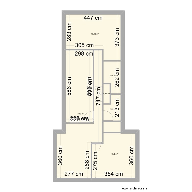 R+1 LAC BLEU V2. Plan de 6 pièces et 64 m2