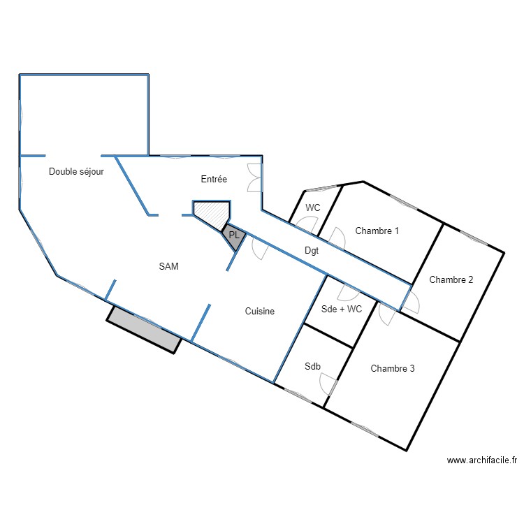 WAHNICH 52 kléber. Plan de 8 pièces et 233 m2