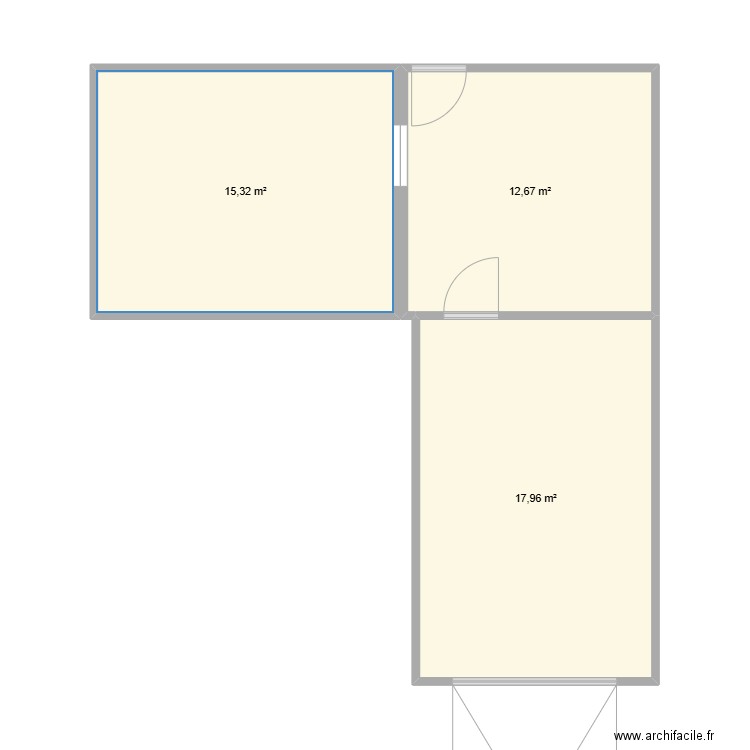 SOUS SOL NILVANGE. Plan de 3 pièces et 46 m2