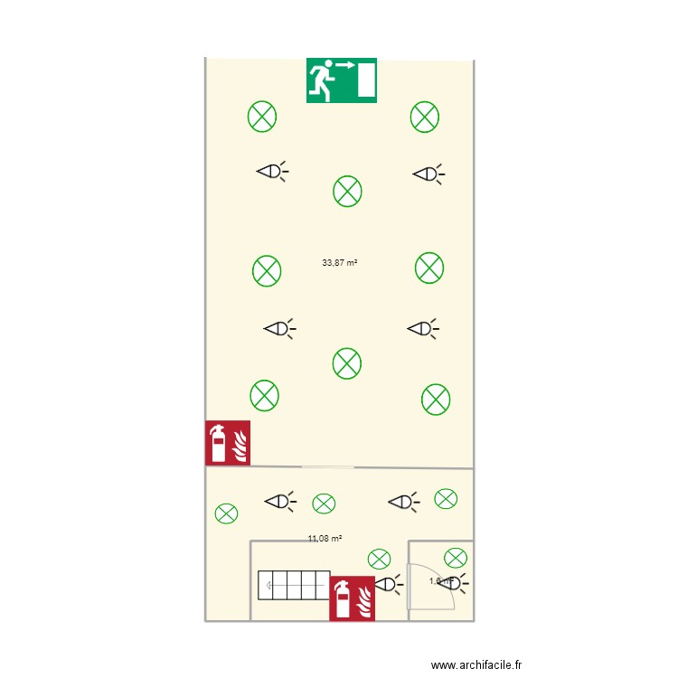 plan magasin. Plan de 3 pièces et 47 m2