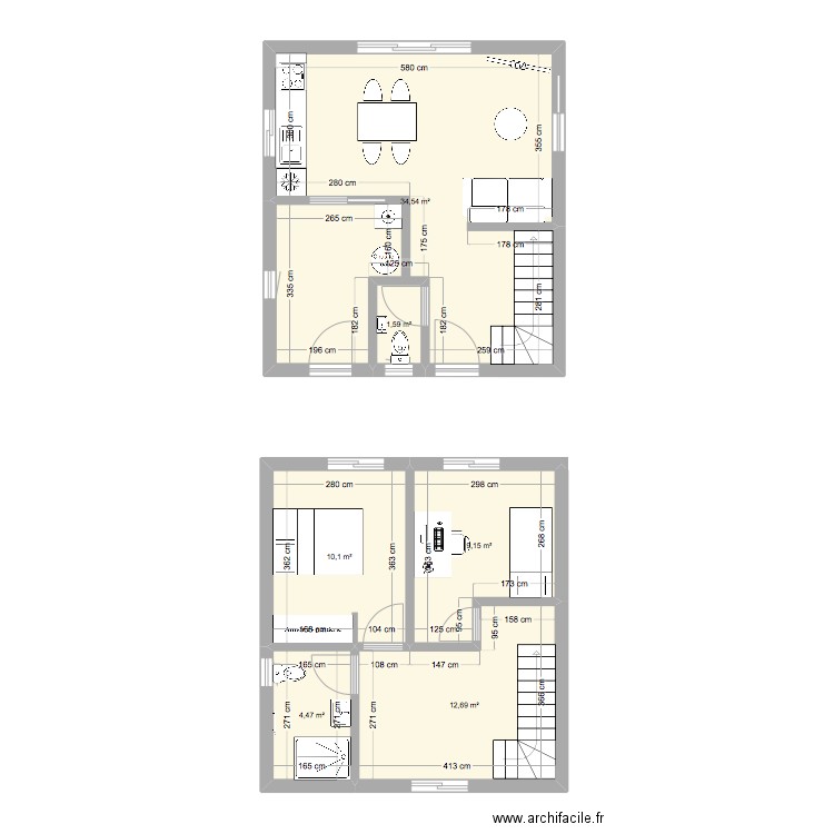 st jean version 1. Plan de 6 pièces et 73 m2