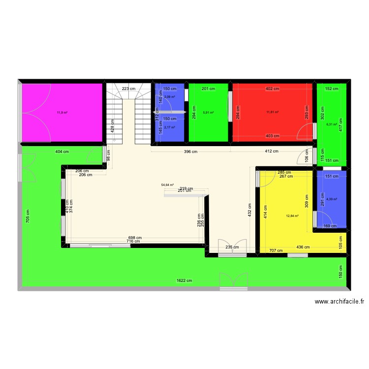 plan_173_angle. Plan de 10 pièces et 153 m2