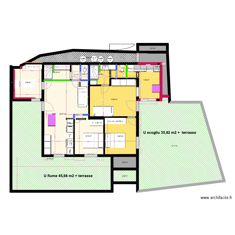 rdc gîtes luxe 1. Plan de 20 pièces et 192 m2