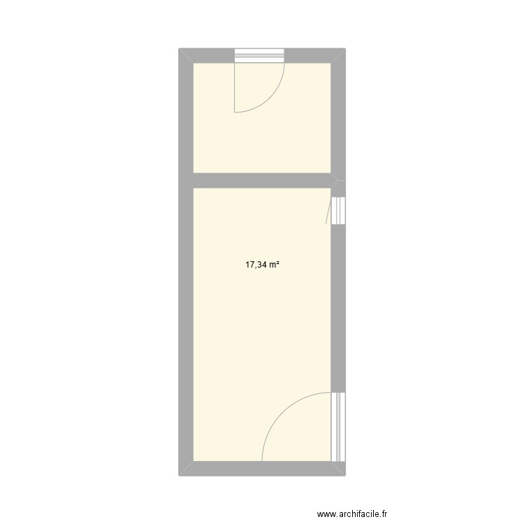 pieces annexe. Plan de 1 pièce et 17 m2