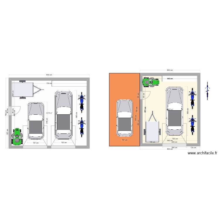 PLAN GARAGE. Plan de 2 pièces et 86 m2