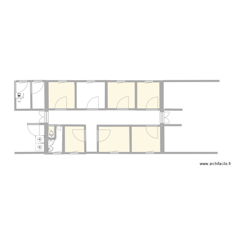 CHAMBRES ---UNITE AUREA---. Plan de 7 pièces et 19 m2