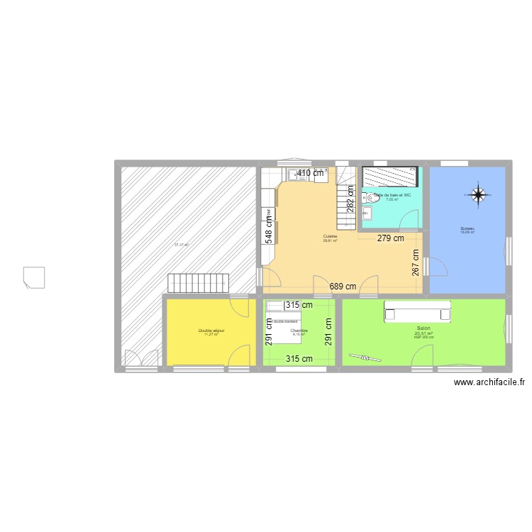 Plan de Hormach. Plan de 7 pièces et 133 m2