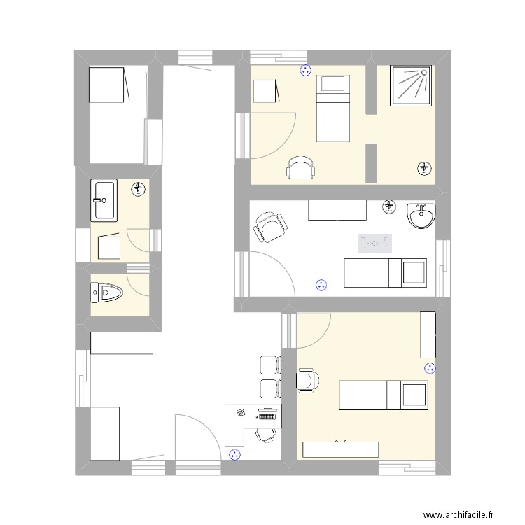 plan institut coralie. Plan de 4 pièces et 15 m2