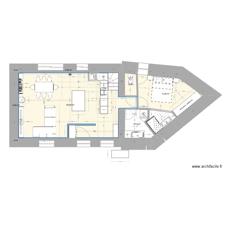 maison finale3. Plan de 8 pièces et 58 m2