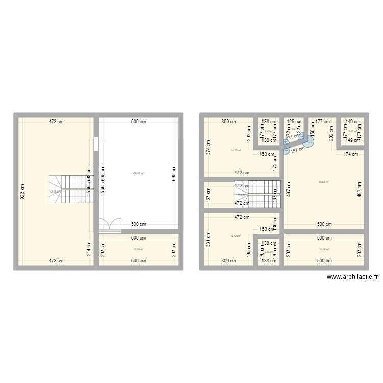 Maison 1. Plan de 12 pièces et 170 m2