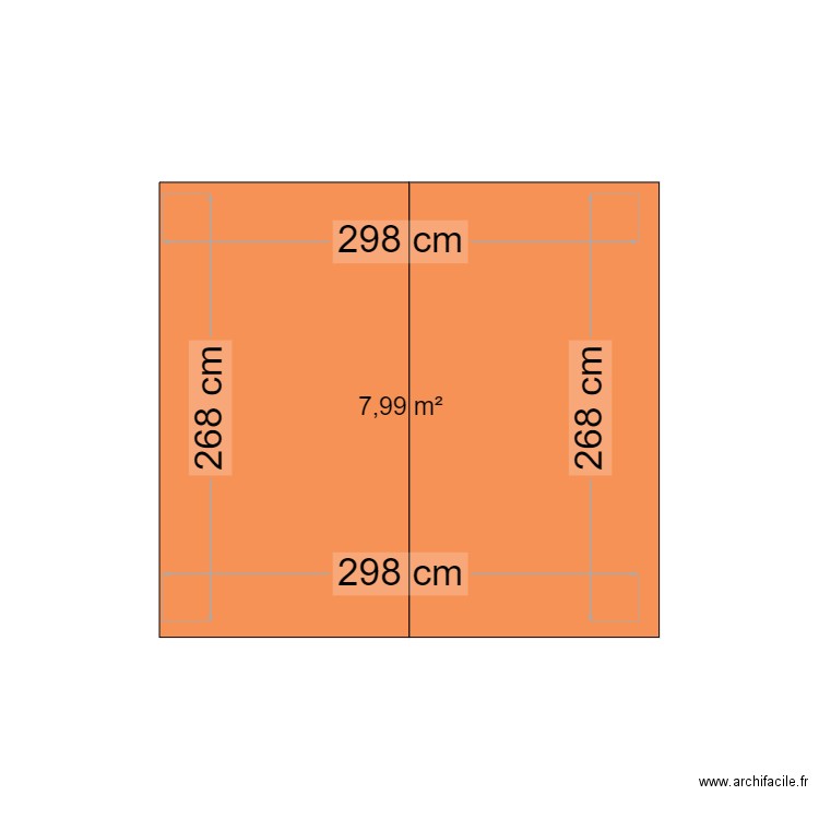 Cabanon. Plan de 1 pièce et 8 m2