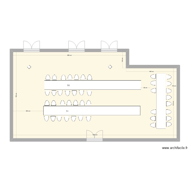 Mariage à Veuil_5. Plan de 1 pièce et 100 m2