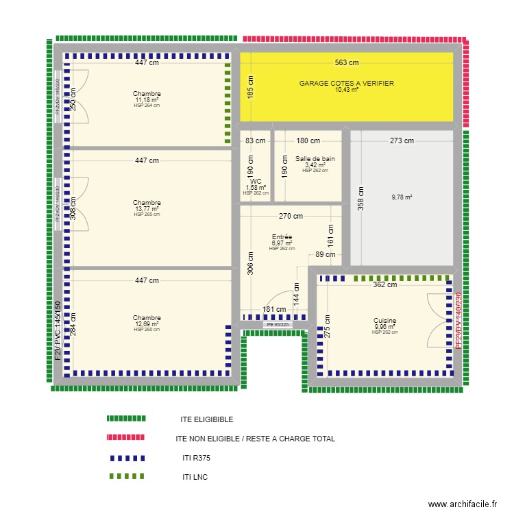 DUSCHAMPS APPT 1 RDC. Plan de 9 pièces et 80 m2