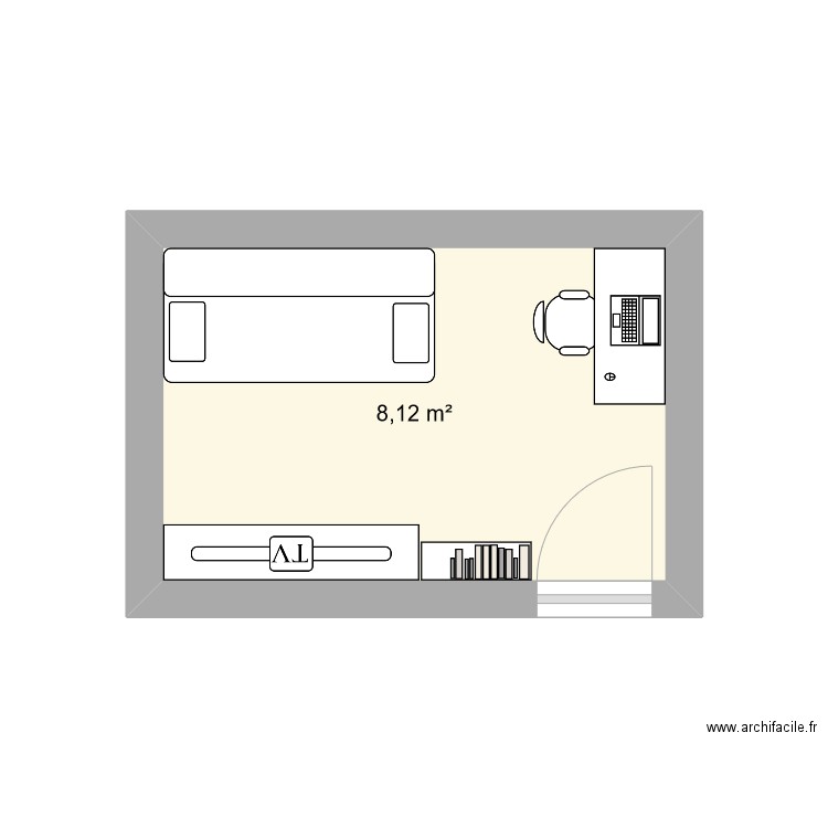 gaming room dans sous sol. Plan de 1 pièce et 8 m2