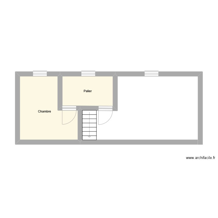 etage. Plan de 2 pièces et 15 m2