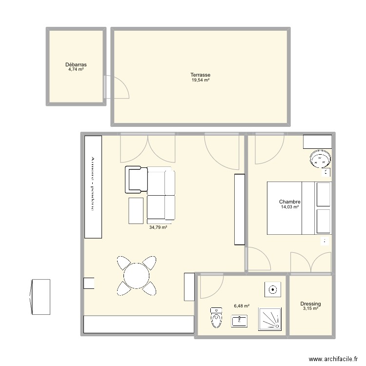 Av Ouchy 21F. Plan de 6 pièces et 83 m2