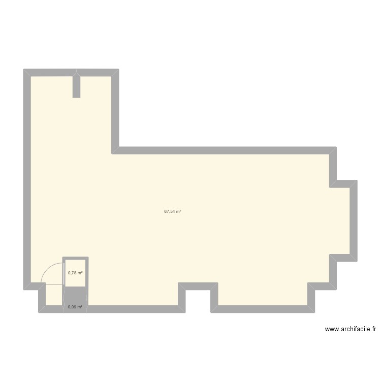 Stage. Plan de 3 pièces et 68 m2