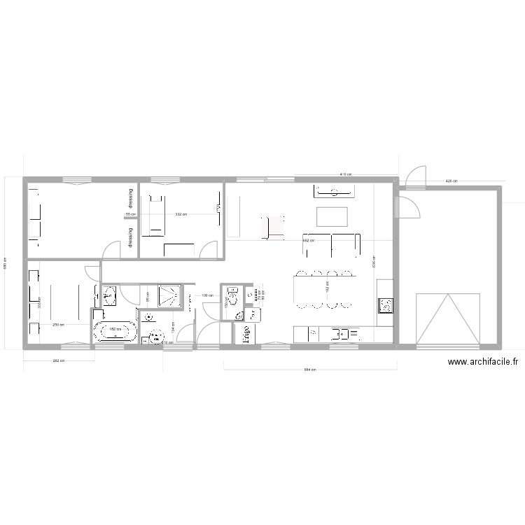 Lise plan 6. Plan de 3 pièces et 48 m2