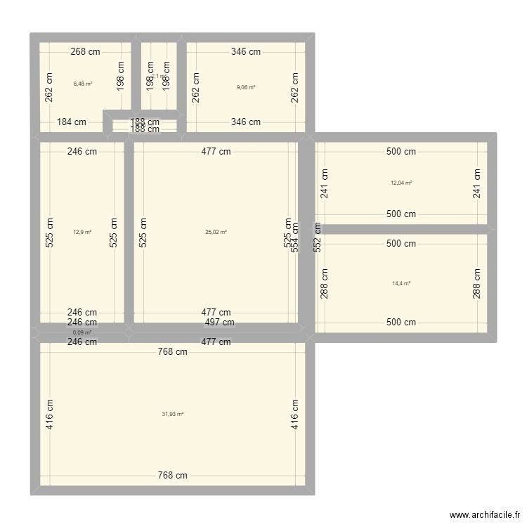 Maison Semblancay. Plan de 11 pièces et 115 m2