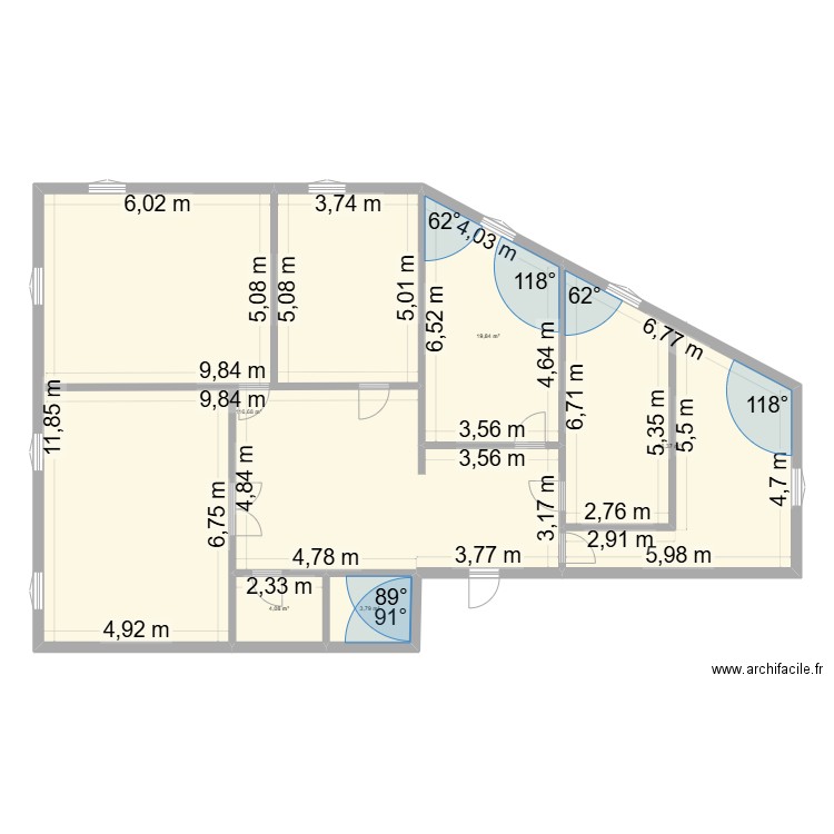 appartement 1. Plan de 5 pièces et 181 m2