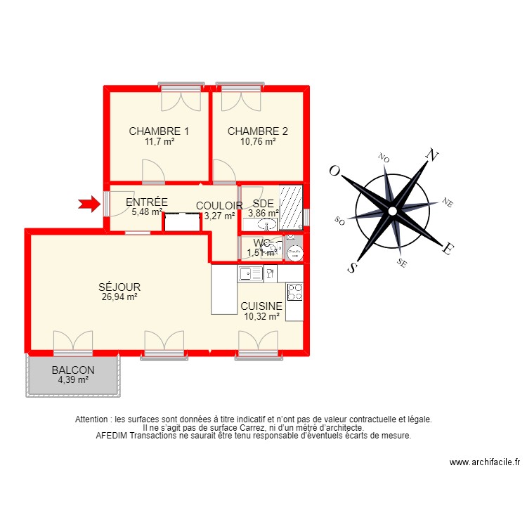 BI22662 -. Plan de 16 pièces et 116 m2