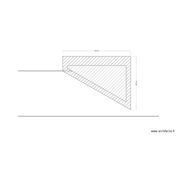 VUE DE COTÉ. Plan de 1 pièce et 3 m2