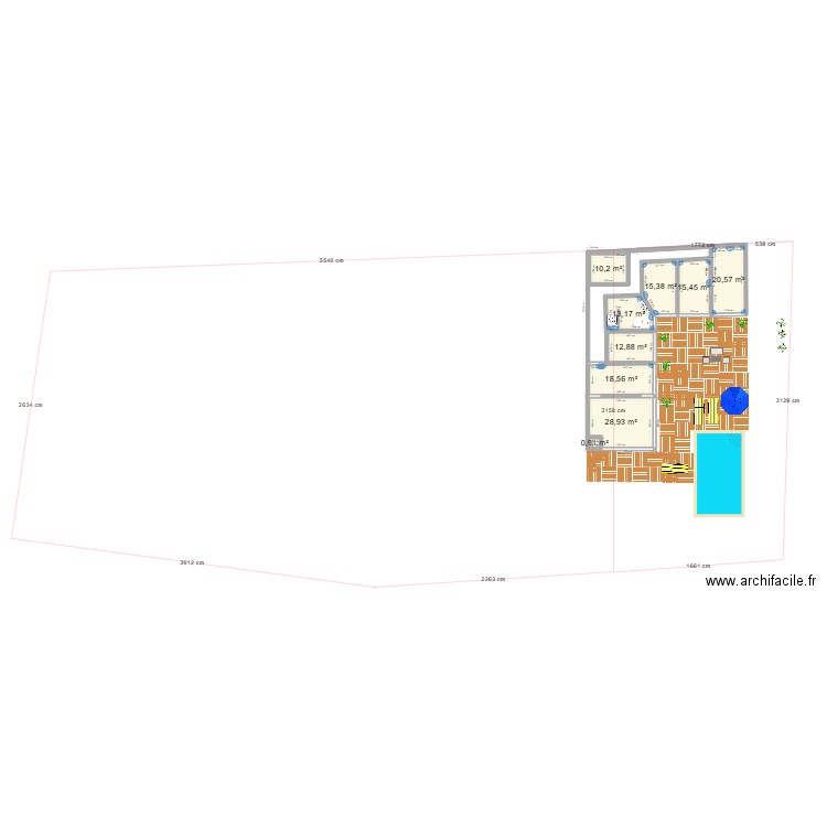 maisonàcoté. Plan de 9 pièces et 138 m2