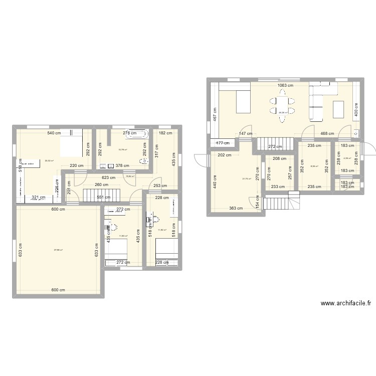 Test 1. Plan de 11 pièces et 198 m2